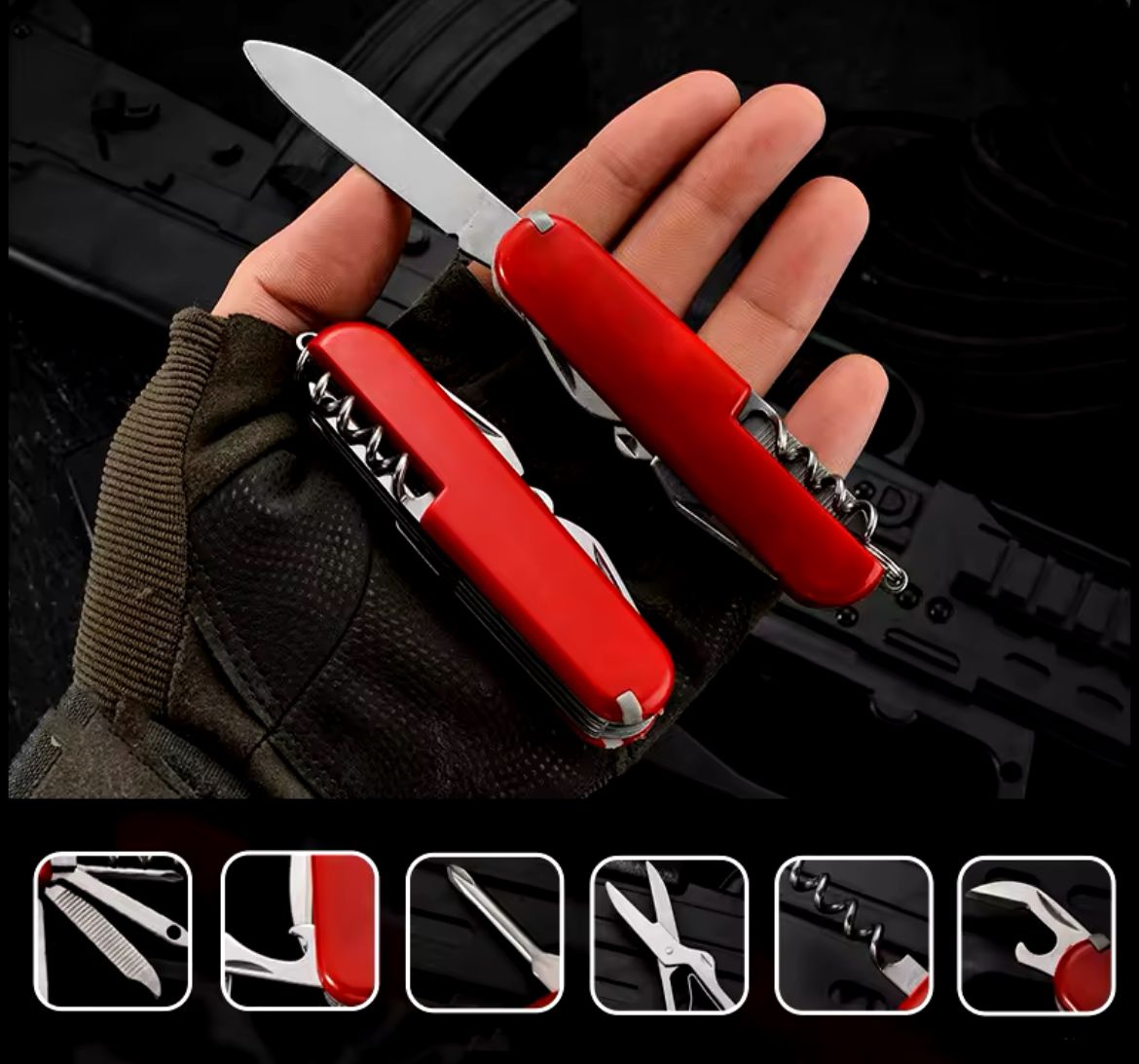 Cuchillo plegable multifuncional